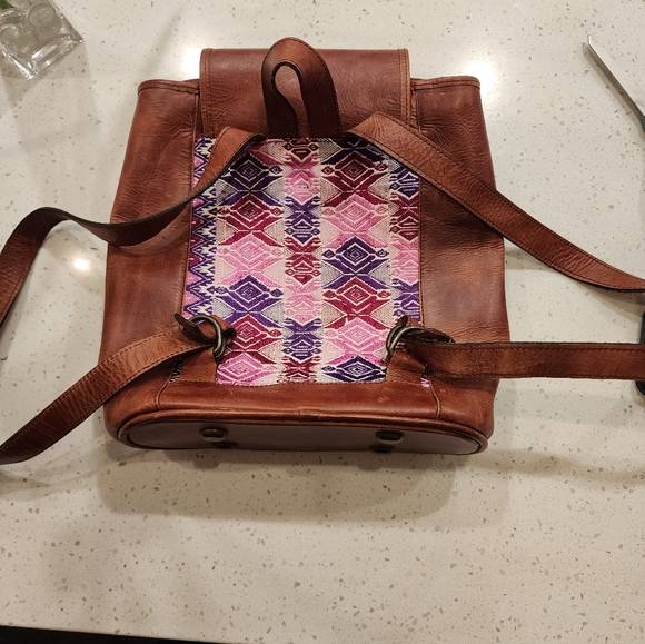 Real Leather UTZ KEM mini back pack boho style - Picture 3 of 6